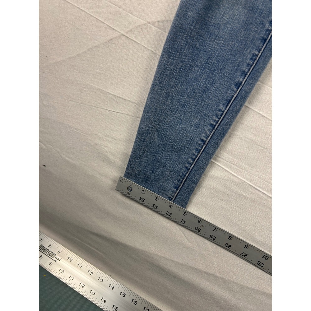 American Eagle High Waisted Distressed Skinny Jeans Medium Wash Blue Denim - Picture 2 of 12